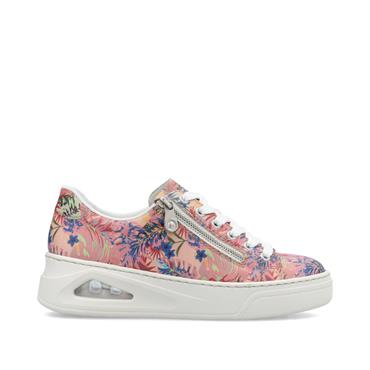 Rieker Low Wedge Platform Laced Trainer - Print